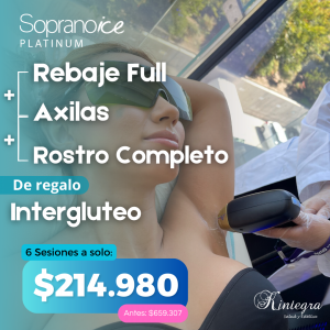 Pack: Rebaje Full + Axilas + Rostro Completo (6 sesiones)