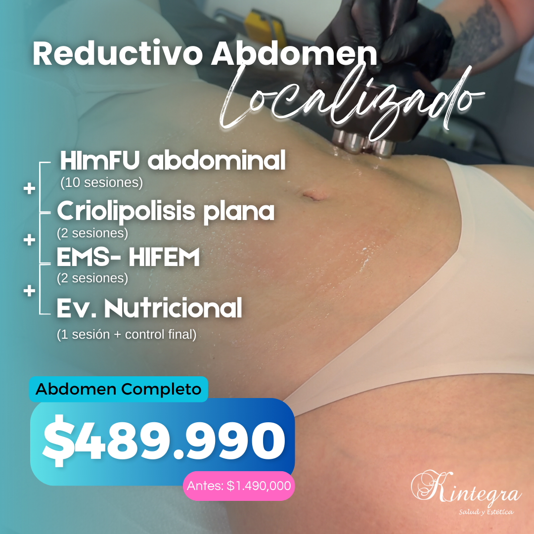 Tratamiento Reductor abdomen localizado HimFu + Criolipolisis + Ems