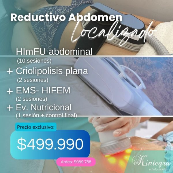 Tratamiento Reductor abdomen localizado HimFu + Criolipolisis + Ems