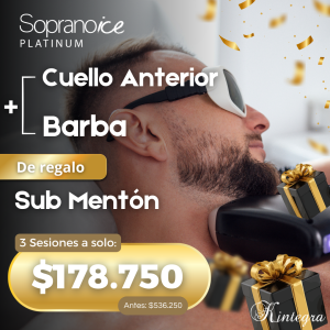 Barba + Cuello Anterior - Láser Soprano ICE (3 Sesiones)