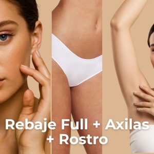 Pack: Rebaje Full + Axilas + Rostro Completo (3 Sesiones) Láser Soprano ICE