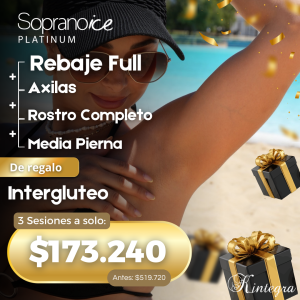 Pack: Rebaje Full + Axilas + Rostro Completo + Media Pierna (3 sesiones)