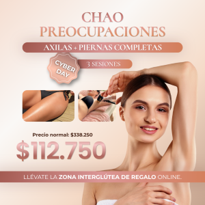 Pack: Piernas Completas + Axilas  (3 Sesiones) Láser Soprano ICE CYBER
